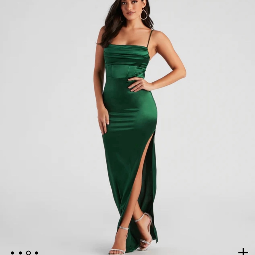Windsor high slit corset dress